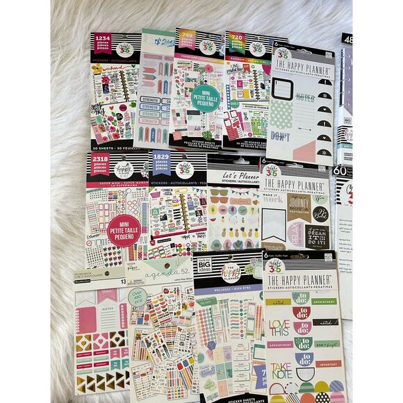 The Happy Planner Bundle Lot Half Sheet Notepad Full Sheet Paper Sticker Books - Picture 2 of 5